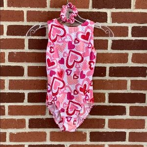 GK Heart Leotard w/ matching scrunchy